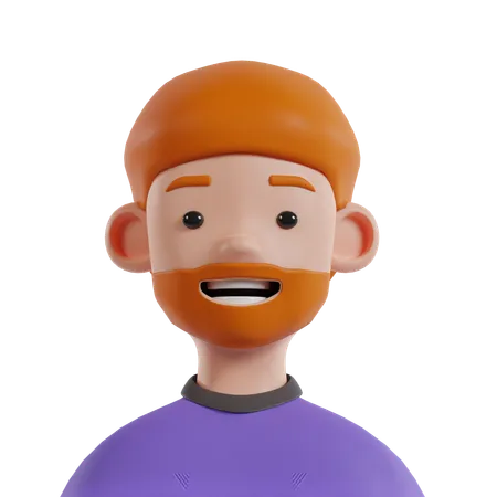 Hombre con barba  3D Icon