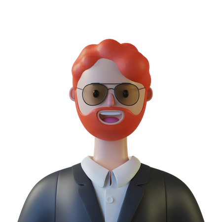 Hombre con barba  3D Illustration