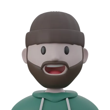 Hombre con barba  3D Icon