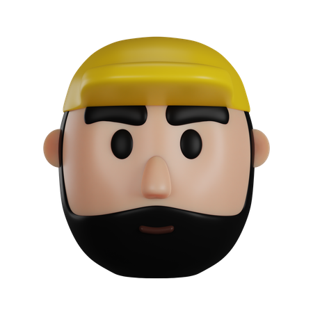 Hombre con barba  3D Icon