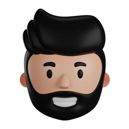 Hombre con barba  3D Icon