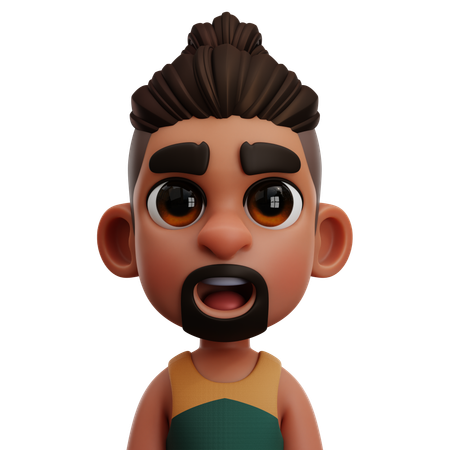 Hombre con barba  3D Icon