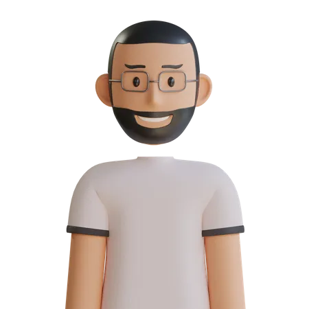 Hombre con barba  3D Icon