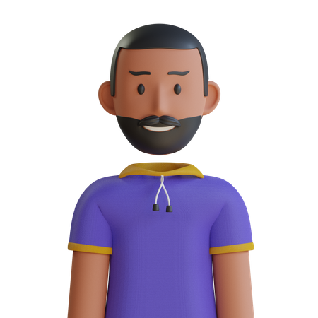 Hombre con barba  3D Icon