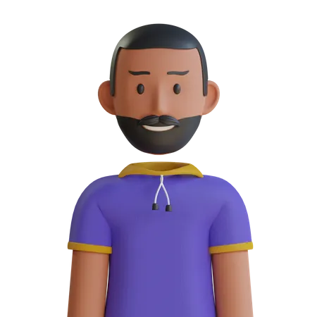 Hombre con barba  3D Icon