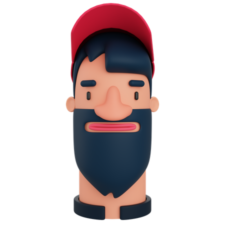 Hombre barbudo  3D Icon