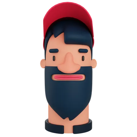 Hombre barbudo  3D Icon