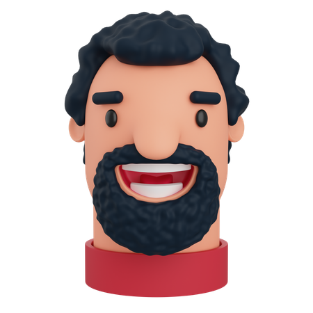 Hombre barbudo  3D Icon