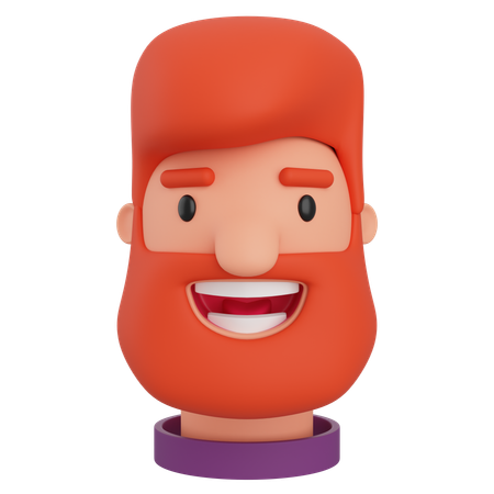 Hombre barbudo  3D Icon