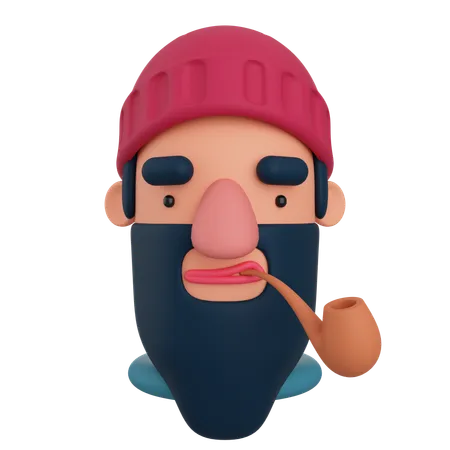 Hombre barbudo  3D Icon