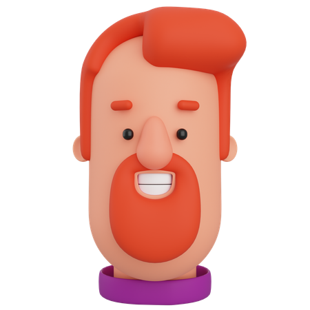 Hombre barbudo  3D Icon