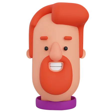 Hombre barbudo  3D Icon