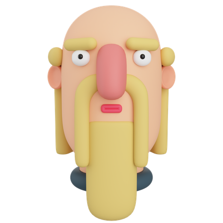 Hombre barbudo  3D Icon