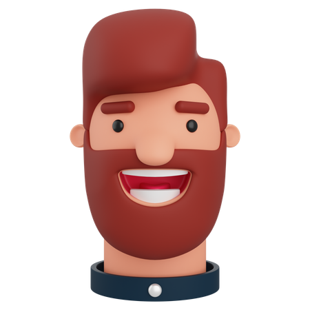 Hombre barbudo  3D Icon