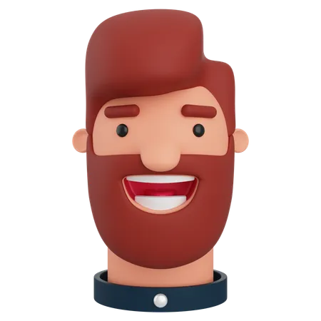 Hombre barbudo  3D Icon