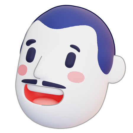 Hombre bigote  3D Icon