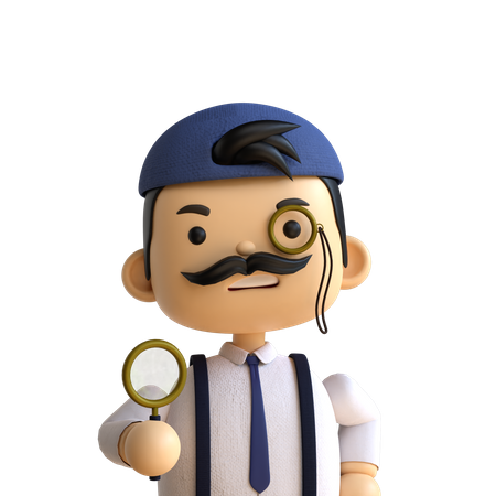 Hombre bigote  3D Icon