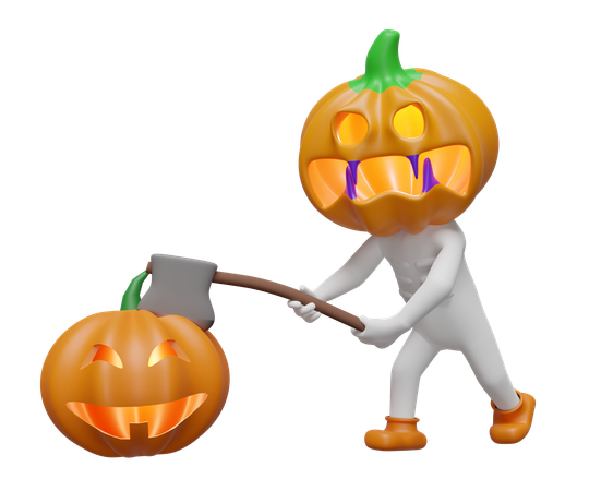 Hombre cabeza de calabaza  3D Icon