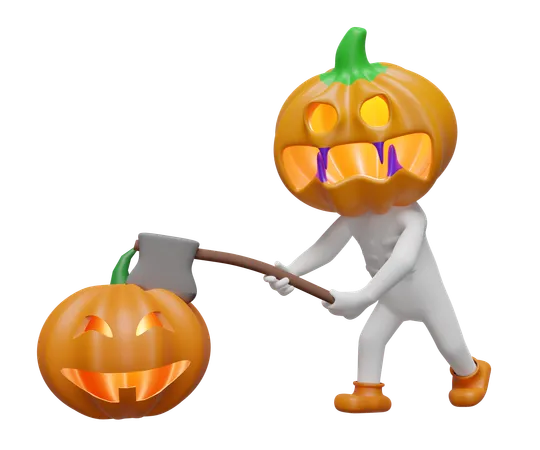 Hombre cabeza de calabaza  3D Icon