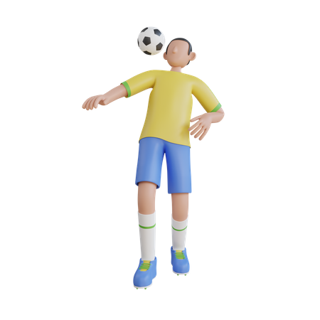 Hombre, cabeza, futbol  3D Illustration