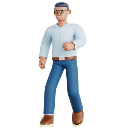 Hombre caminando  3D Illustration