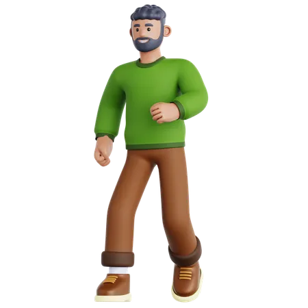 Hombre caminando  3D Illustration