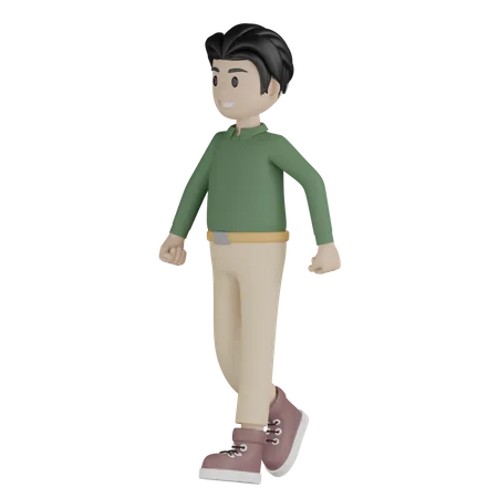 Hombre caminando con confianza  3D Illustration