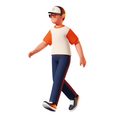 Pose de hombre caminando  3D Illustration