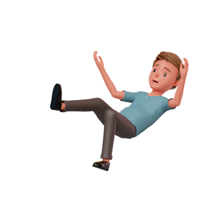 Hombre cayendo al suelo  3D Illustration
