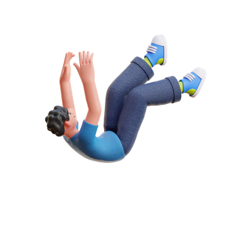 Hombre cayendo pose  3D Illustration