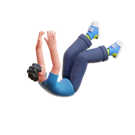 Hombre cayendo pose  3D Illustration