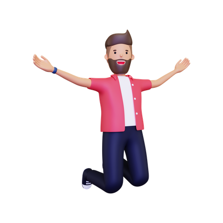 Hombre celebrando la victoria  3D Icon