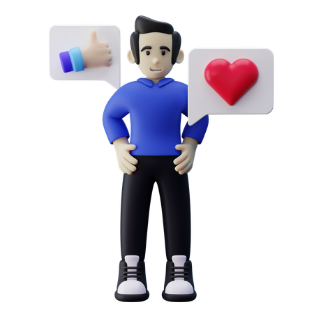 Hombre con afirmación positiva  3D Icon