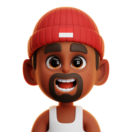 Hombre con barba  3D Icon