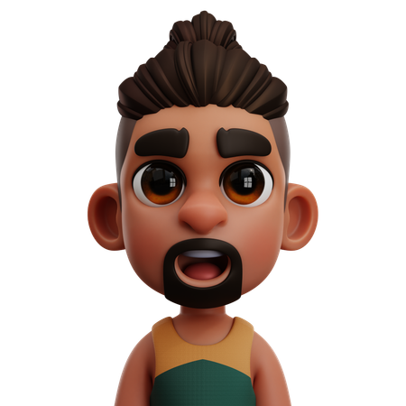 Hombre con barba  3D Icon