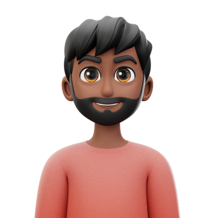 Hombre con barba  3D Icon