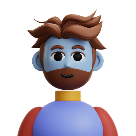 Hombre con barba  3D Icon