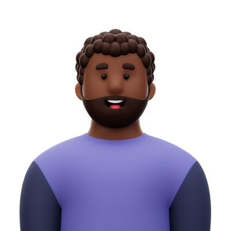 Hombre con barba  3D Icon