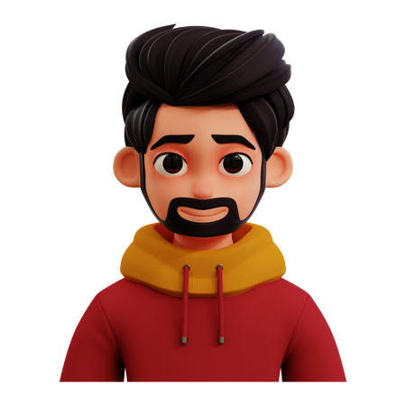 Hombre con barba avatar  3D Icon