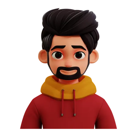 Hombre con barba avatar  3D Icon