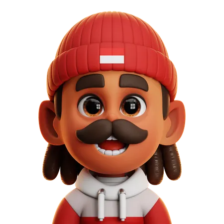 Hombre con bigote  3D Icon