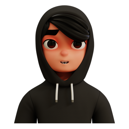 Hombre con chaqueta negra avatar  3D Icon