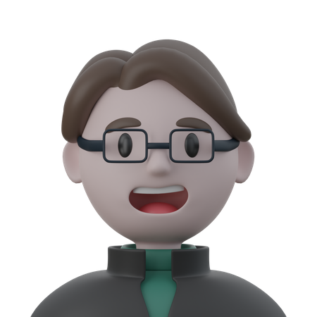 Hombre con especificaciones  3D Icon