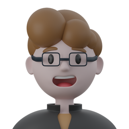 Hombre con especificaciones  3D Icon
