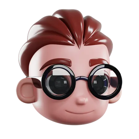 Hombre con gafas  3D Icon