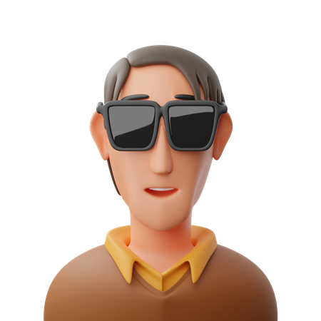 Hombre con gafas  3D Icon