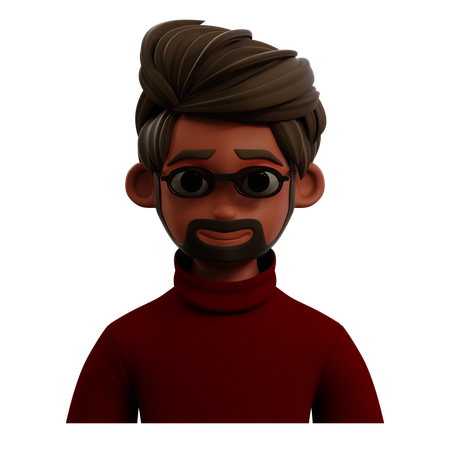 Hombre con gafas avatar  3D Icon