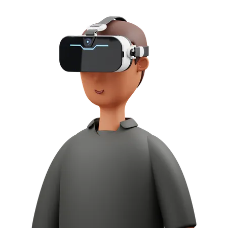 Hombre con gafas vr  3D Icon