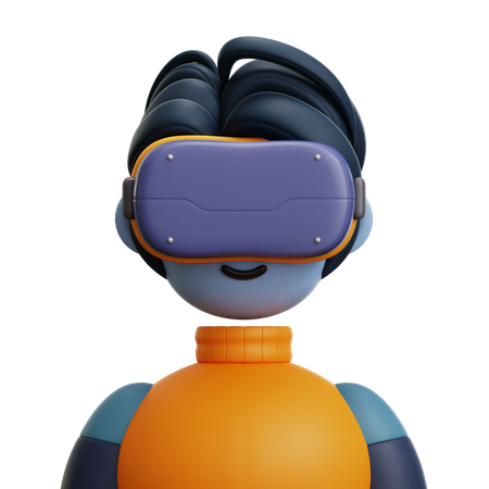 Hombre con gafas vr  3D Icon