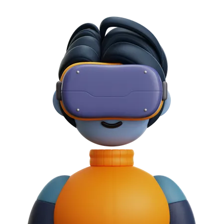 Hombre con gafas vr  3D Icon